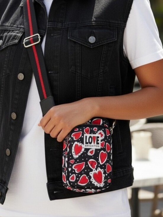 Brighton Handbags - Brighton- Hearts ♥️ A Flutter Utility Bag-Crossbody 🖤🤍